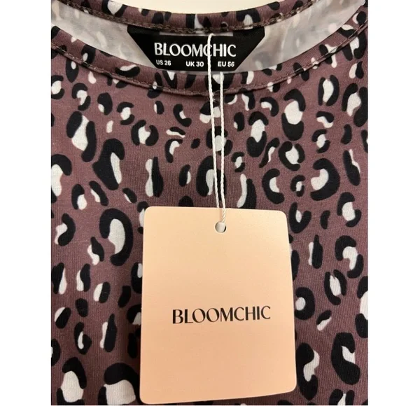 BloomChic Brown Leopard Print Blouse/Tunic - Picture 3 of 3